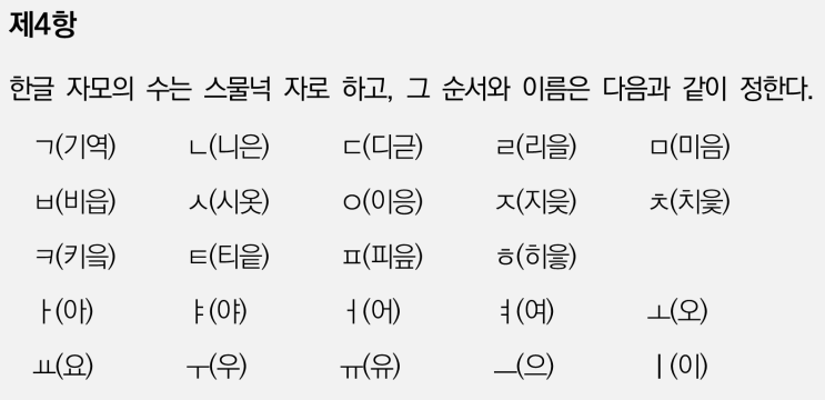 한글맞춤법 제2장 자모 : 네이버 블로그