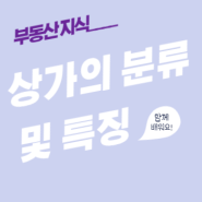 상가의 분류 및 특징