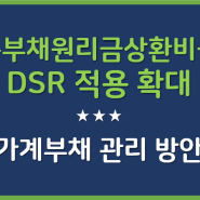 총대출원리금상환비율 DSR에 대한 이해_가계부채 관리 강화방안 분석