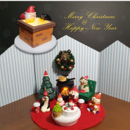 크리스마스 불멍 케이크 산타 트리 고양이 인테리어 장식 소품
