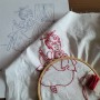 RedWork Embroidery (레드워크자수) 실로 그리는 그림 레드웤