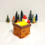 지붕위 굴뚝 산타 고양이 크리스마스 무드등 led 조명 오너먼트 장식 선물