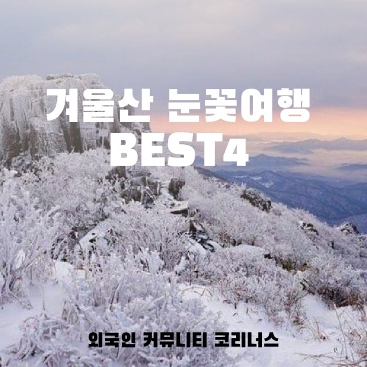 겨울산 눈꽃여행 BEST4(외국인커뮤니티 코리너스) : 네이버 블로그