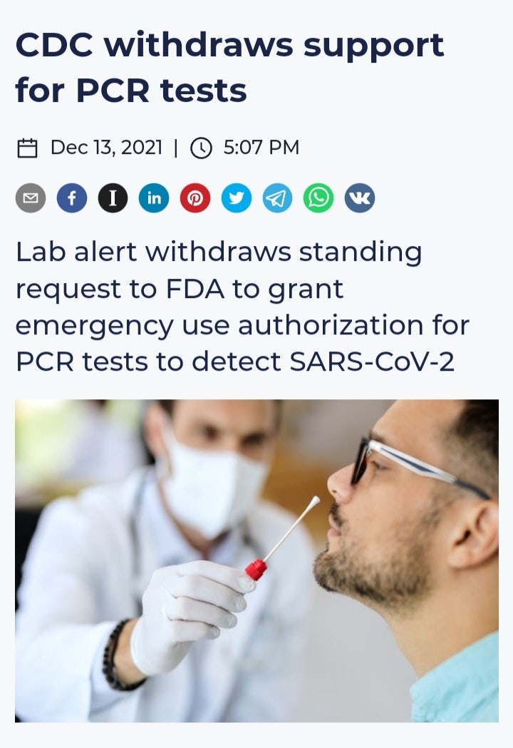 CDC withdraws support for PCR tests!!! : 네이버 블로그