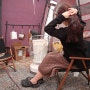 여자 겨울 캠핑룩 방한 퀄팅 누빔치마 스커트