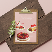 딸기 디저트 포스터 디자인 / 카페 포스터 디자인