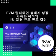 IOST가 EVM 멀티체인 생태계 성장을 가속화 하기 위해 1억 달러 규모 펀드를 출시합니다.