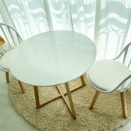 아파트 베란다 원형 커피 테이블 의자 세트