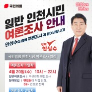 【안상수의 여론조사 안내】 국민의힘 인천시장 선출을 위한 여론조사 방법 안내서