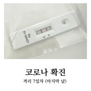 백신3차까지 맞은 코로나 확진자의 격리 일기와 증상-확진 7일차(마지막날)