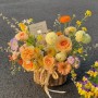 사계절 인기많은 피치&오렌지톤 꽃바구니 , 전주 완산구 꽃집