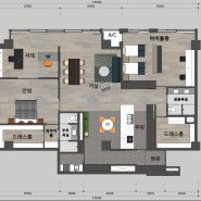 현대 슈퍼빌 아파트인테리어 구조변경 / 주상복합 아파트의 새로운 평면배치