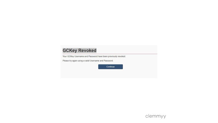 캐나다 GCKey Revoked 해결하는 방법 : 네이버 블로그