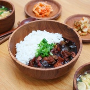 mingsone 티크 원목 그릇 스타일링(덮밥/샐러드볼)