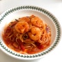 요알못 자취요리 :: 청정원 토마토 스파게티 소스 / 토마토 파스타 만들기 (+새우, 마늘)