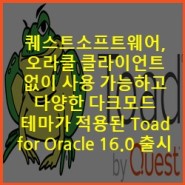 퀘스트소프트웨어, 오라클 클라이언트 없이 사용 가능하고 다양한 다크모드 테마가 적용된 Toad for Oracle 16.0 출시