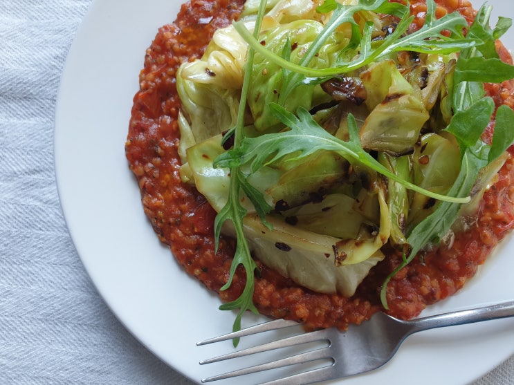 차조밥 수수밥 넣은 토마토 리조또와 양배추 구이 : 네이버 블로그