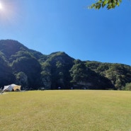 영동 달이머무는집 광활한 잔디밭이 있는 캠핑장