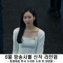 6월 방송사별 방영예정 한국 드라마 신작 라인업