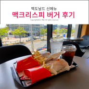 맥도날드 신메뉴 맥크리스피 버거 클래식/디럭스 솔직 후기