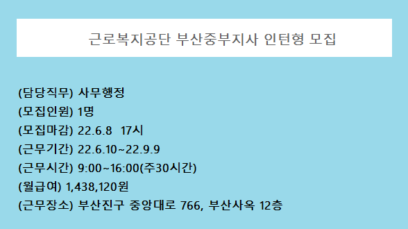 근로복지공단 일경험 인턴 모집(긴급!!) : 네이버 블로그