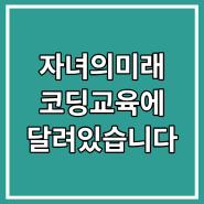 [중학생 코딩교육, 고등학생 코딩교육] 어머니, 아이가 뛰어나길 원하시죠?