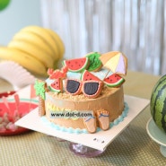[스윗스튜디오 달디] 특별한 케이크 - 여름케이크 / 여름풍경 쿠키, 여름아이싱쿠키, 수박쿠키, 빙수쿠키, 바다케이크, 여행케이크, 휴가케이크 / 여름느낌 디저트 주문 제작 후기