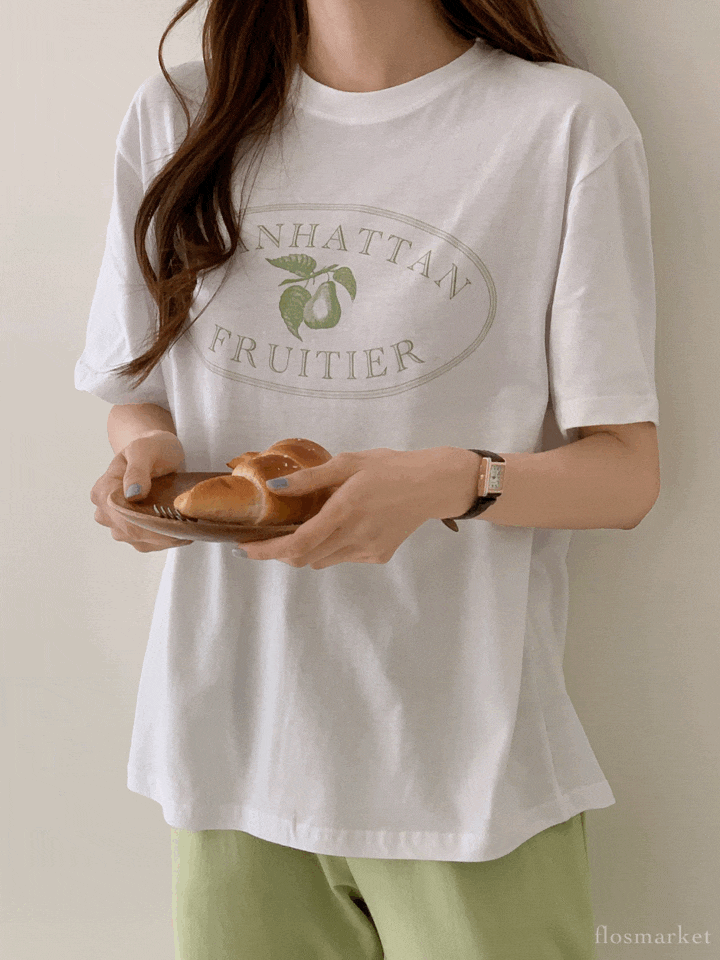 FLOS 피어 티(Pear tee) 아오리 티(Aori tee) 가벼운 코튼 30수 반소매 티셔츠💛🍐 : 네이버 블로그