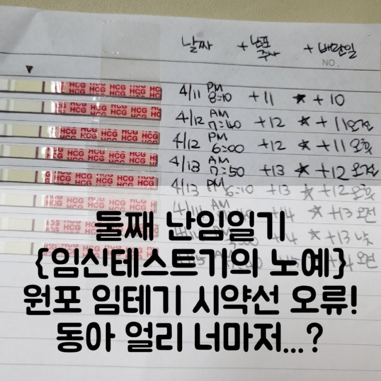 둘째 난임 [임신테스트기의 노예? 바로 나...!!] 원포 임테기 시약선 오류 / 임테기 희미한 두줄 비임신 ㅠㅠ : 네이버 블로그