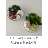 [중기이유식]::베이비무브 소고기새송이 비타민죽, 닭고기 아욱 애호박죽 만들기 feat.불린쌀