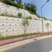 부지확장시 사용되는 절토부옹벽 패널식옹벽 NSP옹벽 네일링적용 패널 산지법 높이 5m