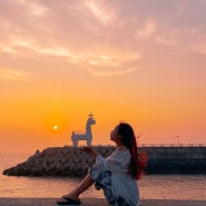 인생샷 건진 제주도 이호테우해변 목마 등대 노을