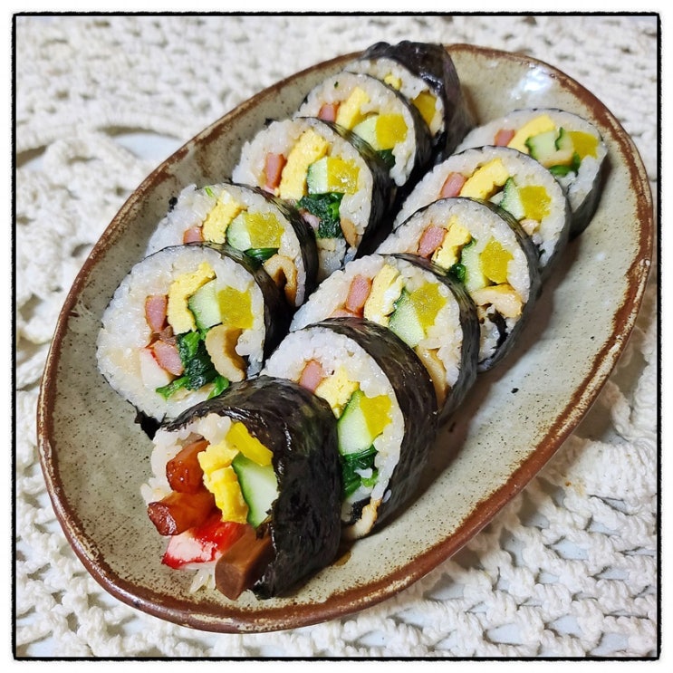 김밥 만들기 기본재료에 충실한 일반김밥 : 네이버 블로그