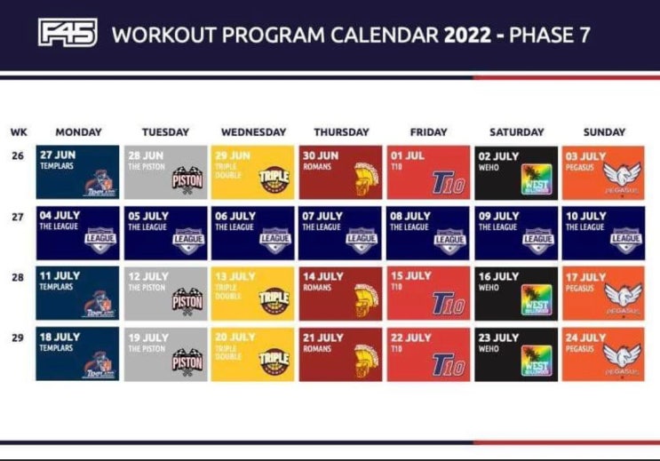 [F45] 22.7.11 - 22.7.16 Workout Intel 이번 주 F45 프로그램 미리보기 : 네이버 블로그