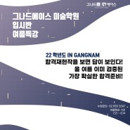 2023학년도를 대비한 강남 선릉역 그나드에이스 미술학원의 여름특강!