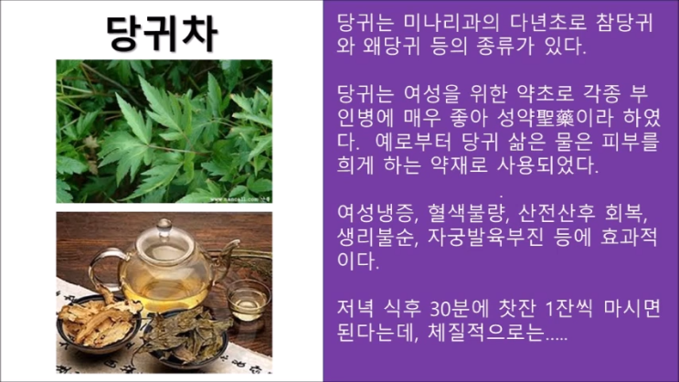 [생활건강이슈] 여성건강에 특효, 당귀차효능 : 네이버 블로그