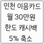 인천 이음카드 캐시백 축소, 월 30만원 한도