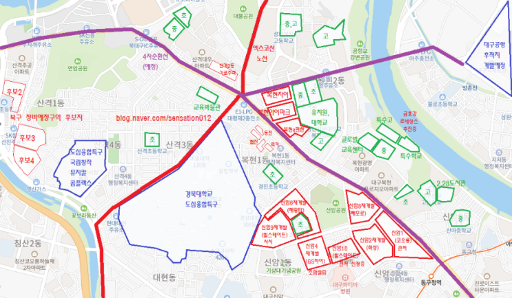복현오거리 주변 개발 지도 : 네이버 블로그