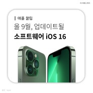 올해 9월, 업데이트 될 소프트웨어 iOS 16