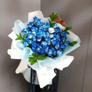 파란장미 백송이 꽃다발(군자꽃집 에버블룸)