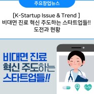 [K-Startup Issue & Trend] 비대면 진료 혁신 주도하는 스타트업들!! 도전과 현황