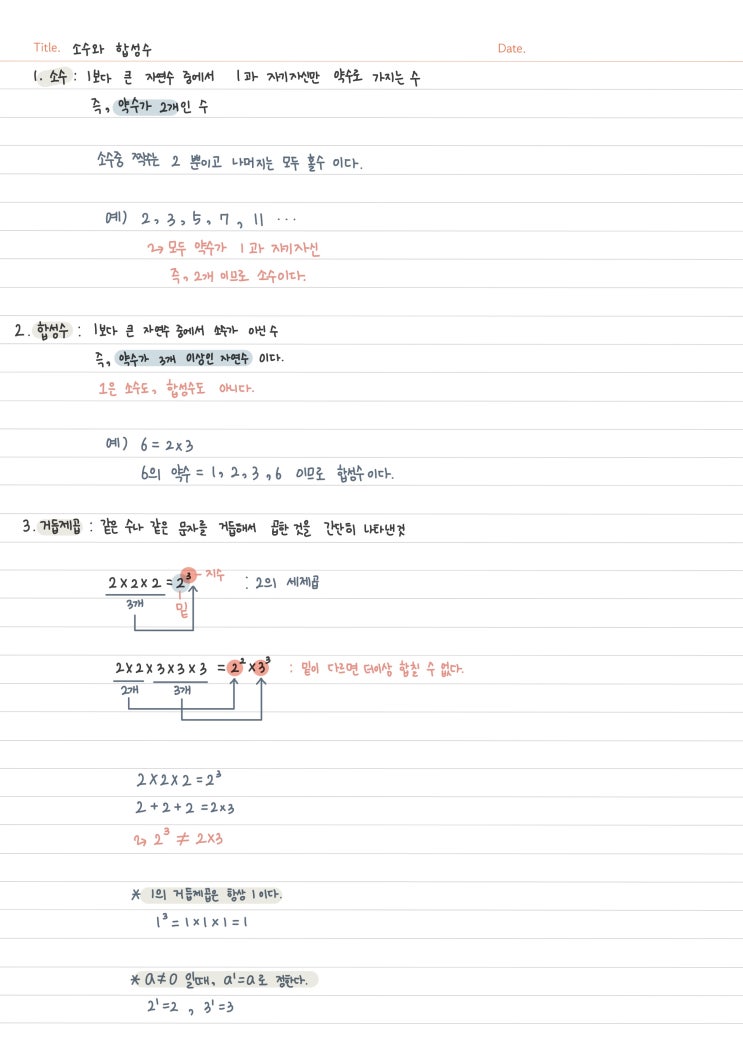 소수와 합성수 : 소수, 합성수, 거듭 제곱 : 네이버 블로그
