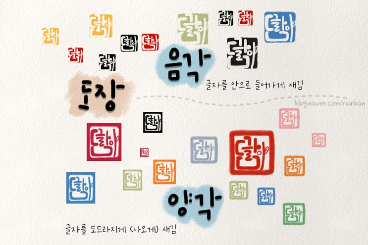 도장 브러시 스탬프 디지털 낙관 음각, 양각 만들기 (아이패드 프로크리에이트) : 네이버 블로그