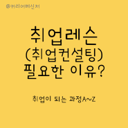 취업레슨(취업컨설팅)이 필요한 이유?(취업되는과정A~Z)