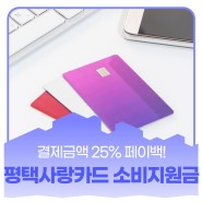 결제금액 25% 캐시백, 평택사랑카드 소비지원금 시행! (8/12~)