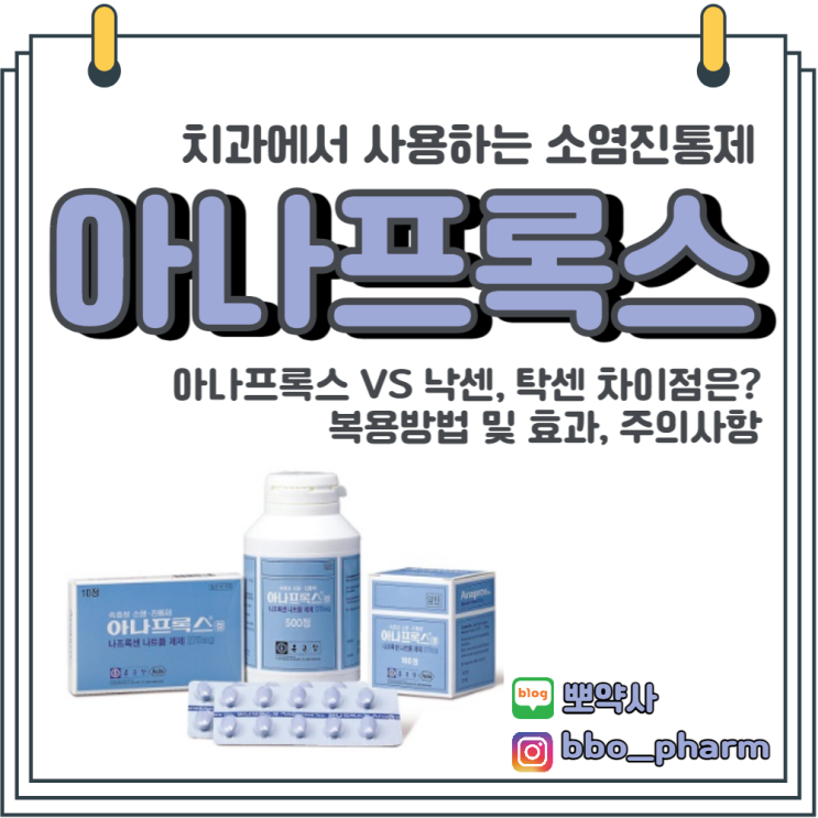 [아나프록스정] 치통에 효과적인 소염진통제 - 낙센, 탁센과의 차이점은? : 네이버 블로그