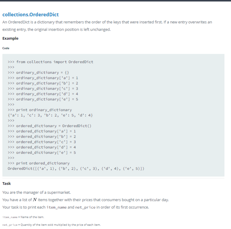Python HackerRank 문제 33 - Collections.OrderedDict() : 네이버 블로그