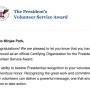 Certifying Organization for the President’s Volunteer Service Award