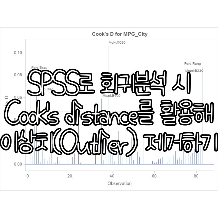 SPSS에서 회귀분석 시 이상치(Outlier)를 Cook's distance 활용하여 제거하기, Syntax 활용 : 네이버 블로그