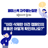 이미 삭제한 이전 캠페인의 효율을 확인하고 싶은데 어떻게 해야 하나요?